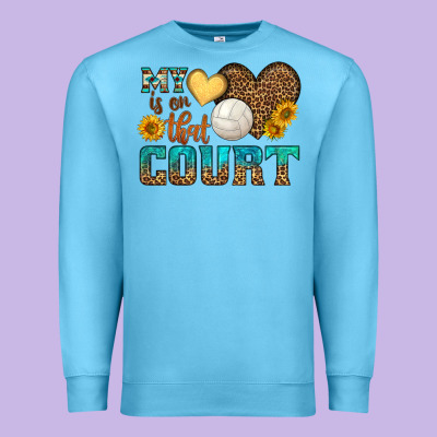 My Heart Is On That Court Premium Sweatshirt Designed By Hra Design Shop