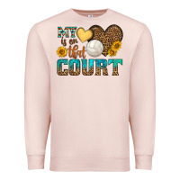 Pale Pink my heart is on that court Premium Sweatshirt - HRA Design Shop