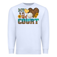 White my heart is on that court Premium Sweatshirt - HRA Design Shop