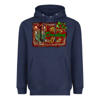 Navy merry christmas y'all boots Heavyweight Hoodie - RanaPortraitStore