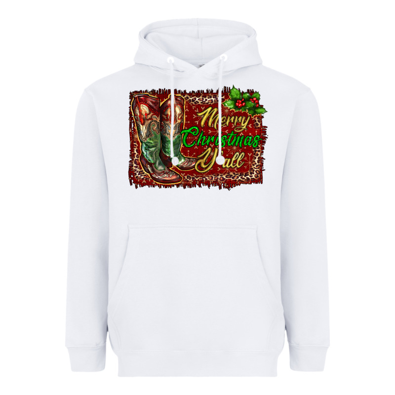 Merry Christmas Y'all Boots Heavyweight Hoodie by RanaPortraitStore | Teevron