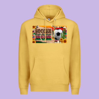 Soccer Mom With Ball And Sunflower Cactus Serape Licanse Plate Premium Hoodie Designed By Artiststas