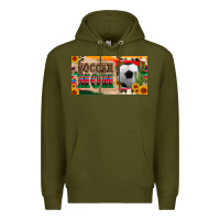 Army Green soccer mom with ball and sunflower cactus serape licanse plate Premium Hoodie - Artiststas