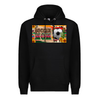 Black soccer mom with ball and sunflower cactus serape licanse plate Premium Hoodie - Artiststas