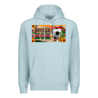 Blue Mist soccer mom with ball and sunflower cactus serape licanse plate Premium Hoodie - Artiststas