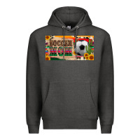 Charcoal Heather soccer mom with ball and sunflower cactus serape licanse plate Premium Hoodie - Artiststas