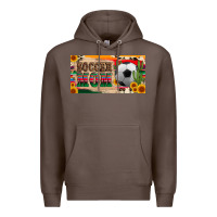 Coffee soccer mom with ball and sunflower cactus serape licanse plate Premium Hoodie - Artiststas