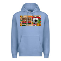 Colony Blue soccer mom with ball and sunflower cactus serape licanse plate Premium Hoodie - Artiststas