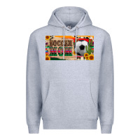 Heather Grey soccer mom with ball and sunflower cactus serape licanse plate Premium Hoodie - Artiststas