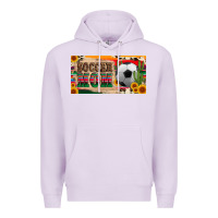 Lilac soccer mom with ball and sunflower cactus serape licanse plate Premium Hoodie - Artiststas