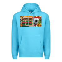 Ocean Blue soccer mom with ball and sunflower cactus serape licanse plate Premium Hoodie - Artiststas