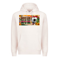 Pale Pink soccer mom with ball and sunflower cactus serape licanse plate Premium Hoodie - Artiststas