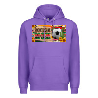 Purple soccer mom with ball and sunflower cactus serape licanse plate Premium Hoodie - Artiststas
