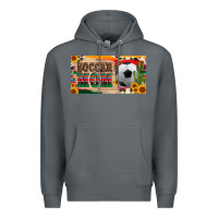 Rock soccer mom with ball and sunflower cactus serape licanse plate Premium Hoodie - Artiststas