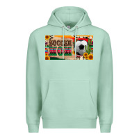 Seafoam soccer mom with ball and sunflower cactus serape licanse plate Premium Hoodie - Artiststas