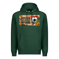Sports Green soccer mom with ball and sunflower cactus serape licanse plate Premium Hoodie - Artiststas