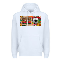 White soccer mom with ball and sunflower cactus serape licanse plate Premium Hoodie - Artiststas