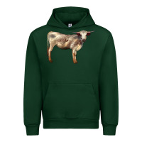 Forest Green Texas Longhorn Heifer Urban Hoodie - LillyAllenDesigns