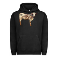 Pigment Black Texas Longhorn Heifer Urban Hoodie - LillyAllenDesigns