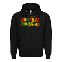 Black Straight outta Juneteenth Zipper Hoodie - RanaPortraitStore