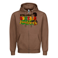 Chestnut Straight outta Juneteenth Zipper Hoodie - RanaPortraitStore