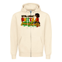 Sandshell Straight outta Juneteenth Zipper Hoodie - RanaPortraitStore