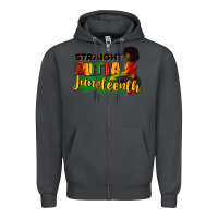 Smoke Straight outta Juneteenth Zipper Hoodie - RanaPortraitStore