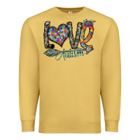Antique Gold love autism Premium Sweatshirt - SublimationCraftShop