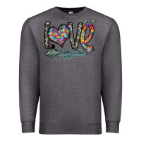 Charcoal Heather love autism Premium Sweatshirt - SublimationCraftShop