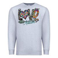 Heather Grey love autism Premium Sweatshirt - SublimationCraftShop