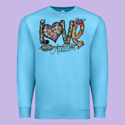 Love Autism Premium Sweatshirt Designed By Sublimationcraftshop