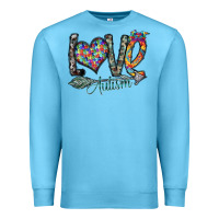 Ocean Blue love autism Premium Sweatshirt - SublimationCraftShop