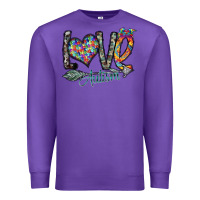 Purple love autism Premium Sweatshirt - SublimationCraftShop
