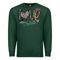 Sports Green love autism Premium Sweatshirt - SublimationCraftShop