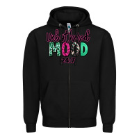 Black Unbothered mood 24:7 Zipper Hoodie - RanaPortraitStore