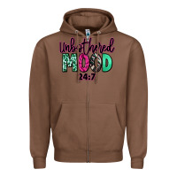 Chestnut Unbothered mood 24:7 Zipper Hoodie - RanaPortraitStore