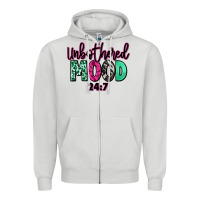 Dove Grey Unbothered mood 24:7 Zipper Hoodie - RanaPortraitStore