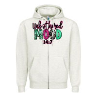 Oatmeal Heather Unbothered mood 24:7 Zipper Hoodie - RanaPortraitStore