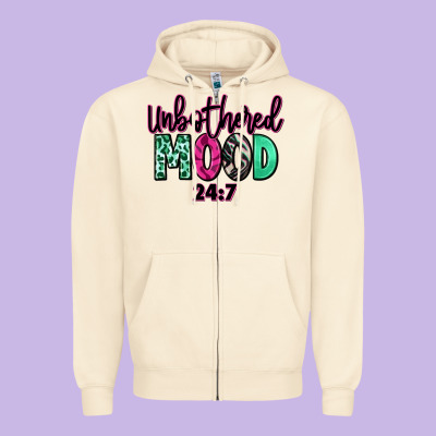 Zipper Hoodie Unbothered mood 24:7