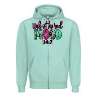 Seafoam Unbothered mood 24:7 Zipper Hoodie - RanaPortraitStore