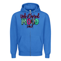 True Royal Unbothered mood 24:7 Zipper Hoodie - RanaPortraitStore