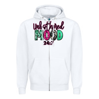 White Unbothered mood 24:7 Zipper Hoodie - RanaPortraitStore