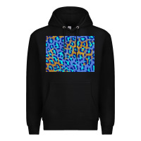 Black leopard background turquoise and gold 3200x2400 Premium Hoodie - AdoDesignShop