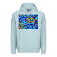 Blue Mist leopard background turquoise and gold 3200x2400 Premium Hoodie - AdoDesignShop