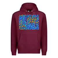 Burgundy leopard background turquoise and gold 3200x2400 Premium Hoodie - AdoDesignShop