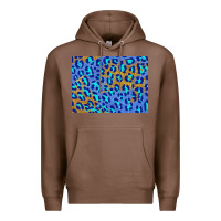 Chestnut leopard background turquoise and gold 3200x2400 Premium Hoodie - AdoDesignShop
