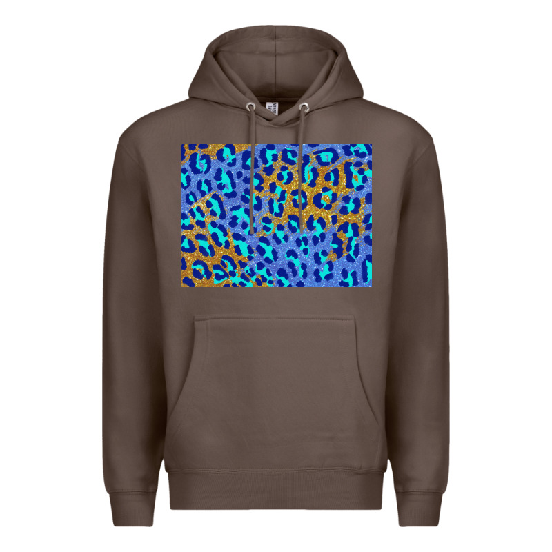 Leopard Background Turquoise And Gold 3200x2400 Premium Hoodie by AdoDesignShop | Teevron