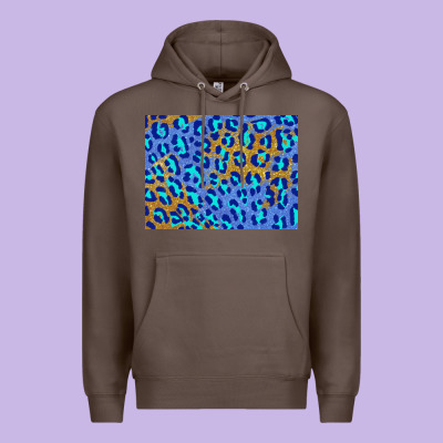 Leopard Background Turquoise And Gold 3200x2400 Premium Hoodie Designed By Adodesignshop