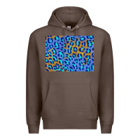 Coffee leopard background turquoise and gold 3200x2400 Premium Hoodie - AdoDesignShop