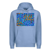 Colony Blue leopard background turquoise and gold 3200x2400 Premium Hoodie - AdoDesignShop